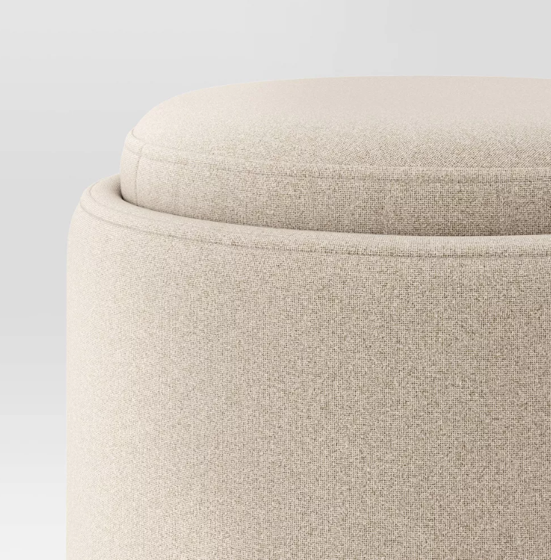 Round Upholstered Storage Ottoman - Room Essentials