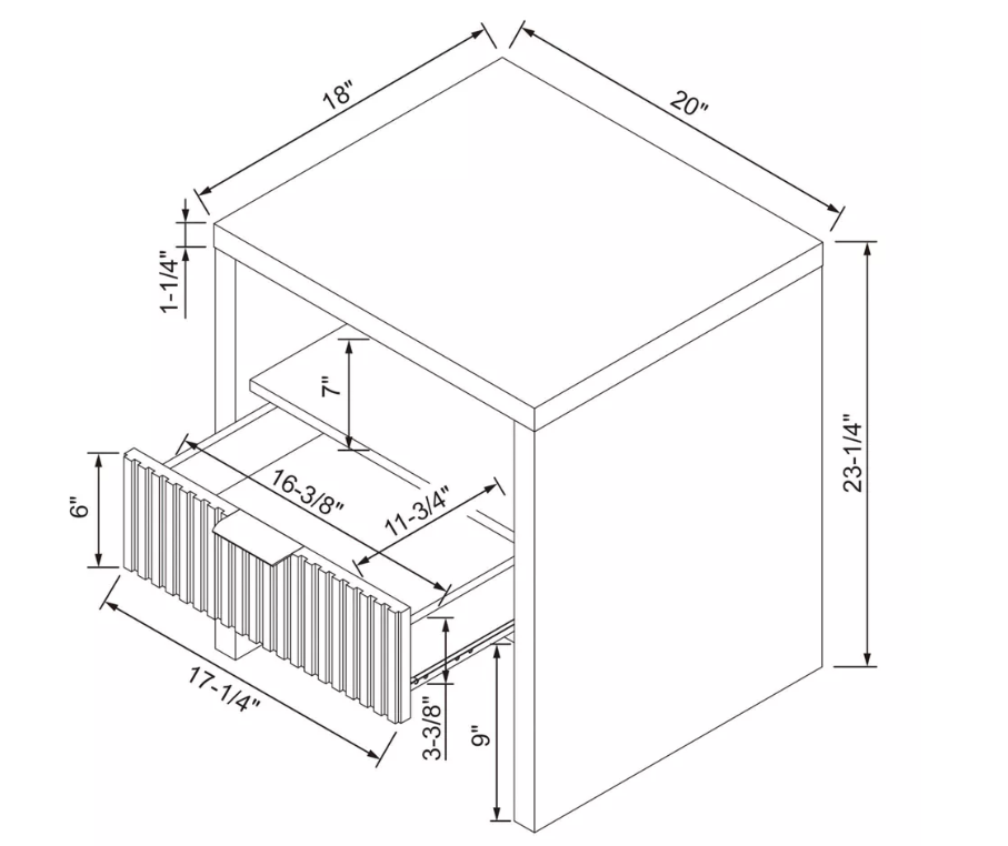 Groove Dowel Accent Table with Shelf Natural Wood - Threshold