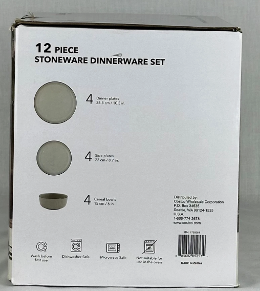 Safdie 12 Piece Stoneware Dinnerware Set Open Box