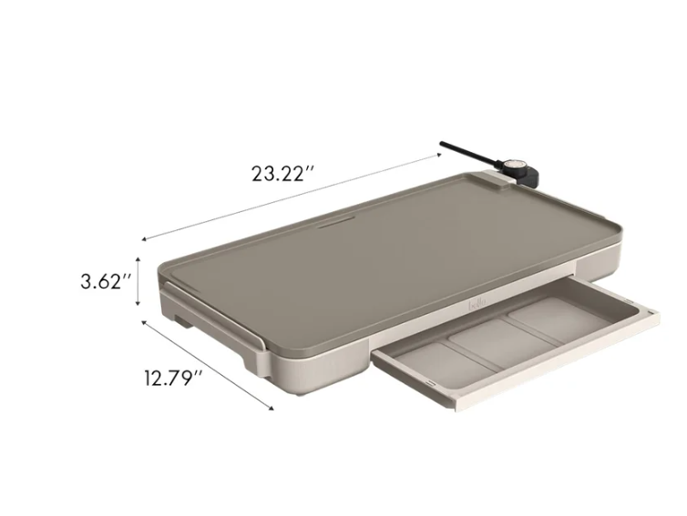 bella 12" x 22" XL Griddle with Warming Tray