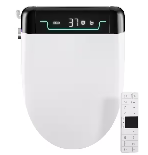 Electric Plug-In Bidet Seat for Elongated Bidet Toilet Seat with Instant Warm Water Dryer Self-Clean Nozzle in White