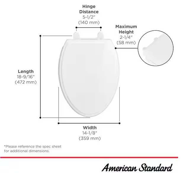 Traditional Elongated Slow Close EverClean Toilet Seat in White