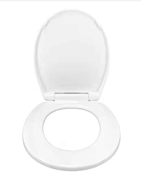 Round Slow Close Closed Toilet Seat in White