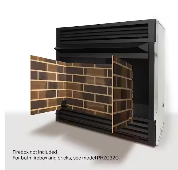 Firebrick Panel Set for 32 in. Zero Clearance Ventless Dual Fuel Fireplace Insert