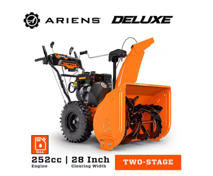 Deluxe 28 in. 252cc Electric Start 2-Stage Self-propelled Gas Snow Blower with LED headlights