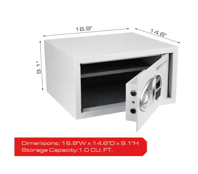 1.0 cu. ft. Hotel and Office Safe with Electronic Keypad Lock Access in White