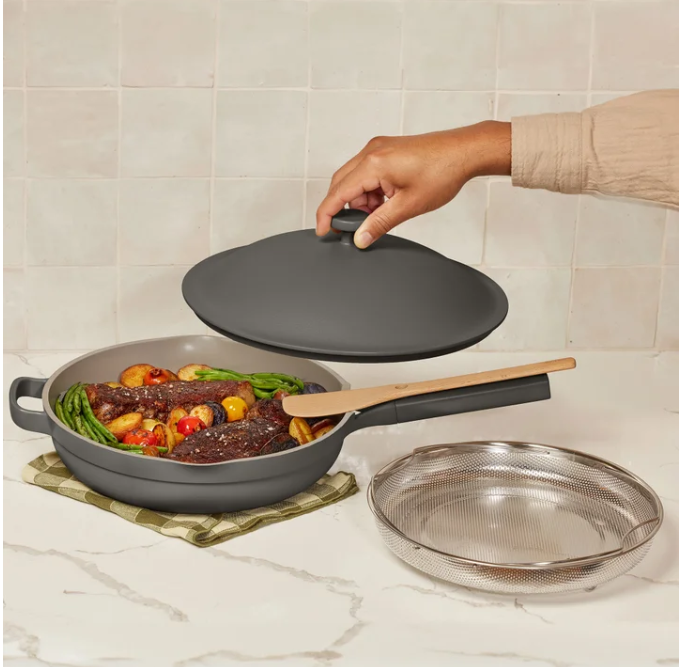 Our Place 4-piece Ceramic Nonstick 12.5” Family Sized Always Pan with Steamer