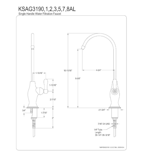 Kingston Brass KSAG3197AL Restoration Water Filtration Faucet
