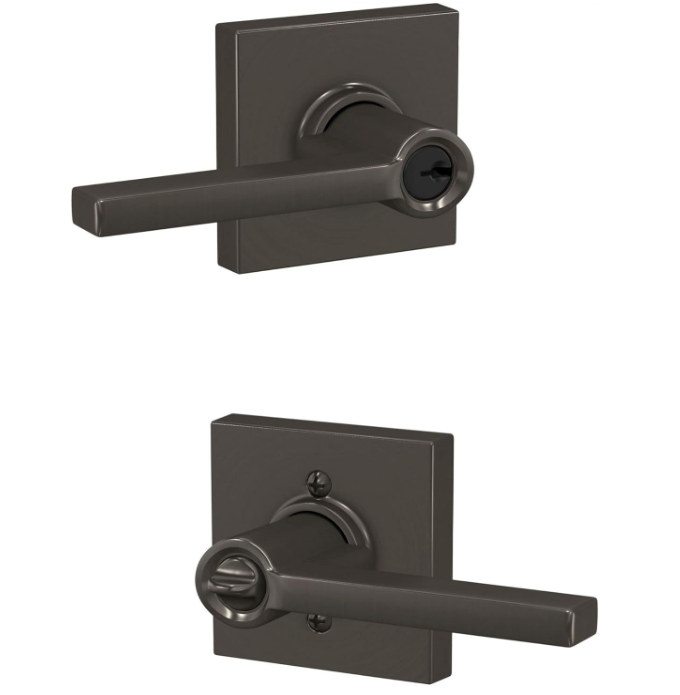SCHLAGE F51A LAT 625 COL Latitude Lever with Collins Trim Keyed Entry Lock