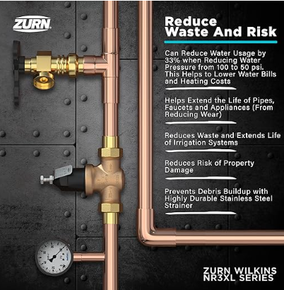 Zurn Wilkins 34-NR3XLDU 3/4" NR3XL Pressure Reducing Valve with Double Union FNPT Connection