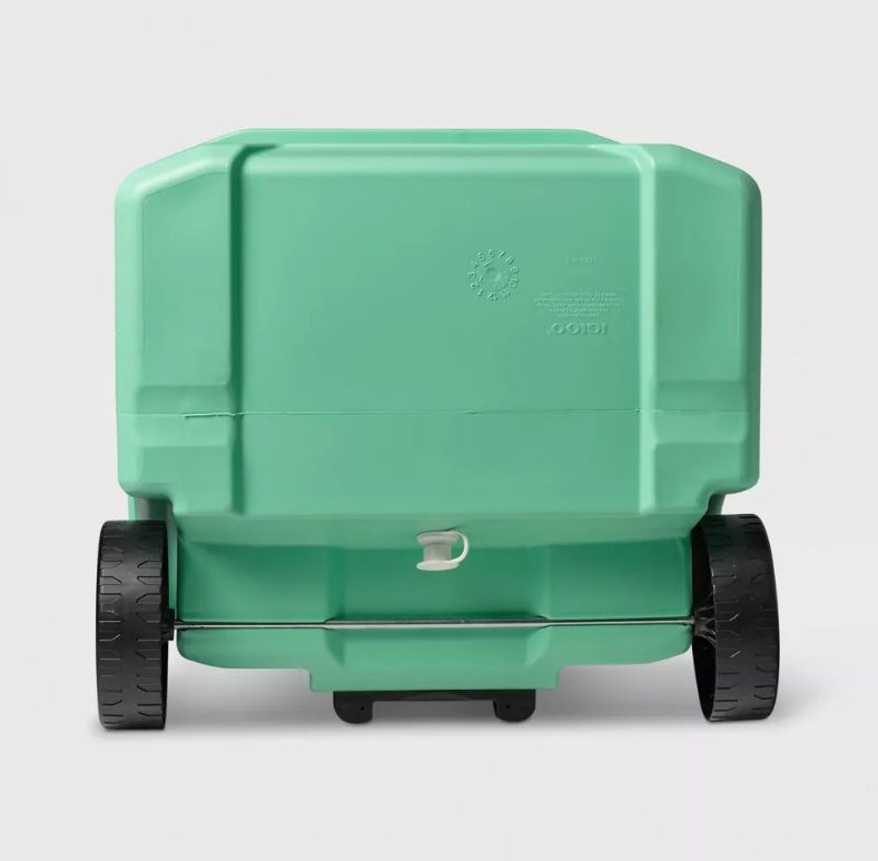 Igloo Latitude 60qt Rolling Cooler - Mint: Hard-Sided with Cup Holder & Drain Plug