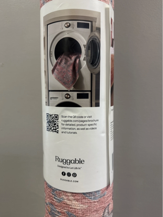 Ruggable 3'x5' Washable Bridgerton Debutante's Dream Area Rug Rose