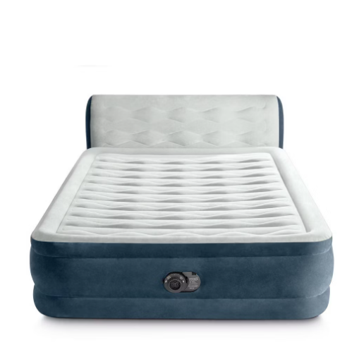 Intex 18" Pillow Top Air Mattress with Electric Pump and Headboard - Queen Size