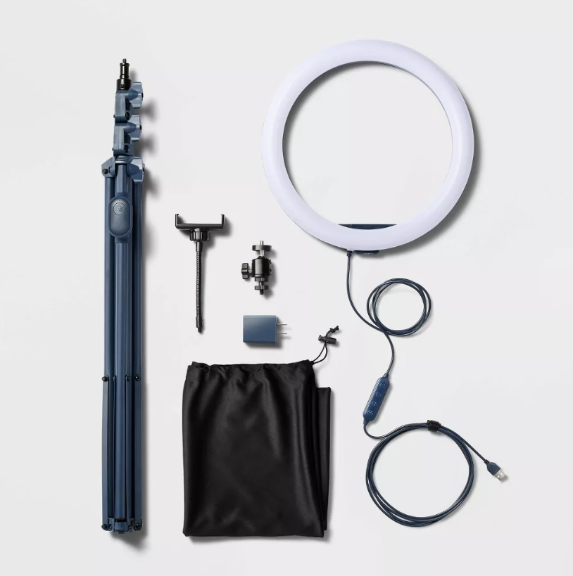 12" RGB Ring Light with Tripod - heyday™ Dark Blue: Camera Lighting and Flashes, 3.06 lbs