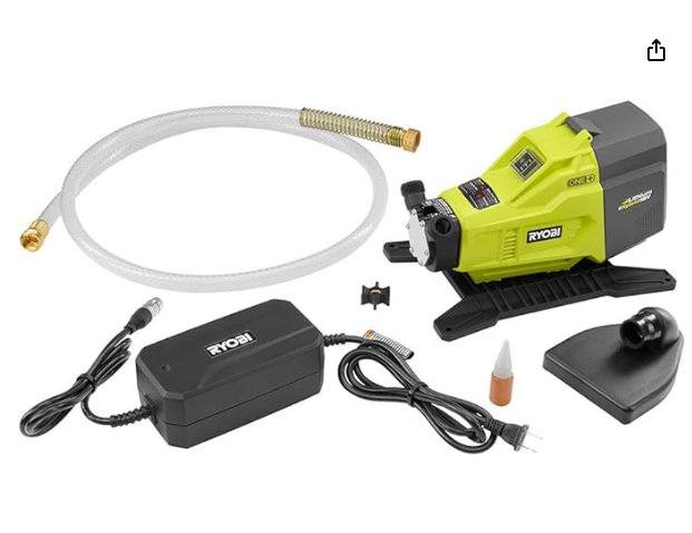 Ryobi P750 One+ 18V Hybrid Lithium Ion Battery or 120V AC Powered Portable Potable Water Transfer Pump (Battery Not Included, Tool Only)