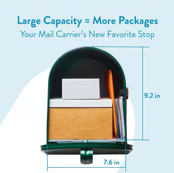Elite Green, Large, Steel, Post Mount Mailbox