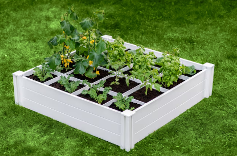 Vita 13.5-cu ft 48-in W x 48-in L x 11-in H White Vinyl Raised Garden Bed 2PACK