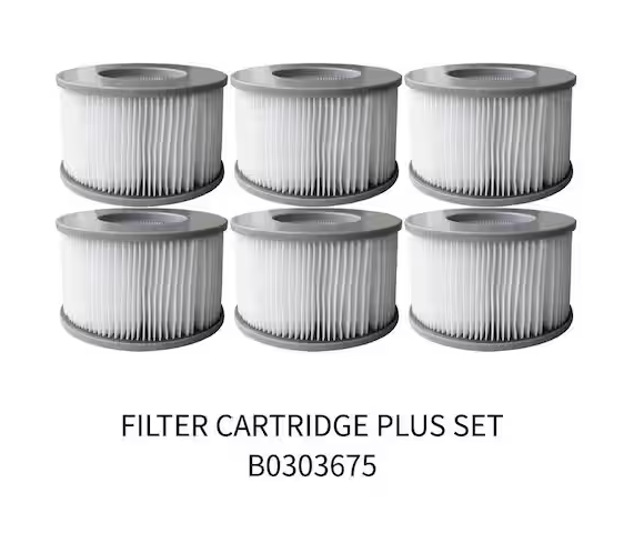 1 Pack of Filter Cartridge Plus Set for MSpa Series of Inflatable Hot tub and Spas (comes with 6 Filters)