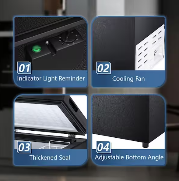 Garage Ready 20.67 in. 1.8 cu. ft. Manual Defrost Chest Freezer with Temperature Alarm Chest Freezer in Black