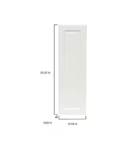 Hampton 10.94 in. W x 35.25 in. H x 0.68 in. D Kitchen Cabinet Wall Decorative End Panel in Satin White