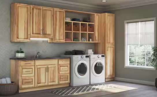 Hampton Bay Hampton 24 in. W x 1.5 in. D x 34.5 in. H Kitchen Cabinet Dishwasher End Panel in Natural Hickory