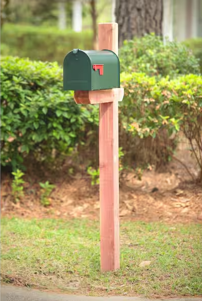 Cedar Deluxe, Drive-In, Crossarm, Mailbox Post Kit, Natural