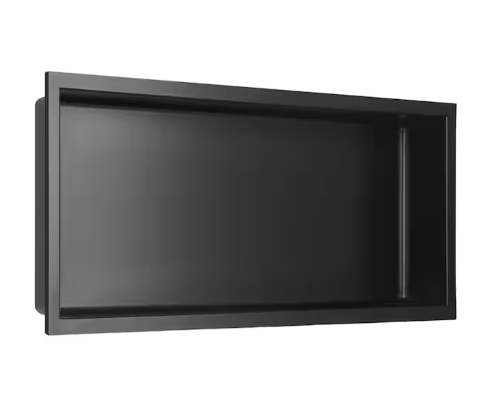 AKDY 24 in. W x 12 in. H x 4 in. D 18-Gauge Bathroom Shower Niche in Matte Black