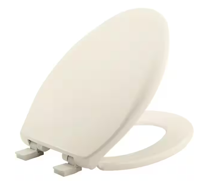 BEMIS Affinity Elongated Soft Close Plastic Removes for Easy Cleaning, Never Loosens Toilet Seat in Biscuit