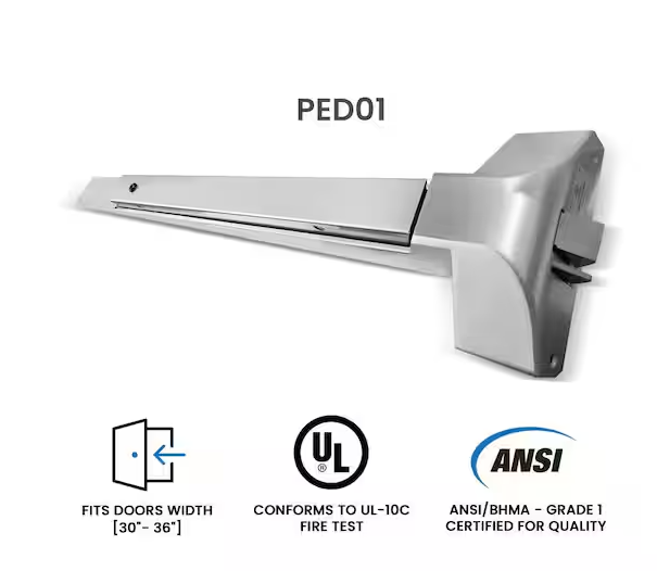 Premier Lock Panic Bar 33 in. Length, For Use with 30-36 in. Wide Doors