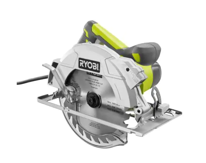 RYOBI 15 Amp Corded 7-1/4 in. Circular Saw with EXACTLINE Laser Alignment System, 24T Carbide Tipped Blade, Edge Guide and Bag