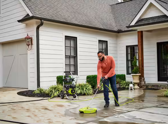 RYOBI 15 in. 3400 PSI Gas Pressure Washer Surface Cleaner with Caster Wheels