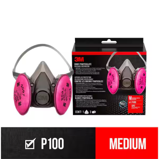 3M 6297 P100 Mold and Lead Paint Removal Reusable Respirator