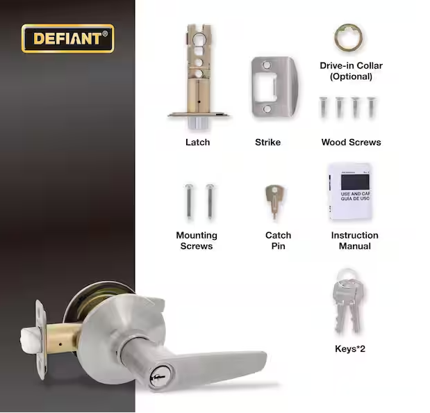 Defiant Olympic Stainless Steel Keyed Entry Door Handle