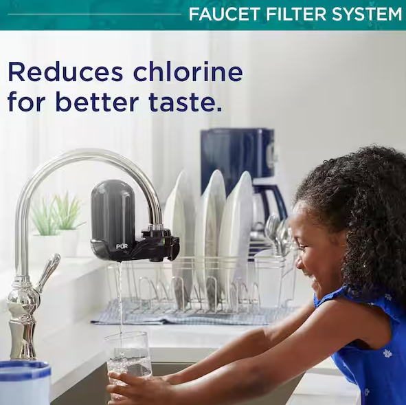 PUR PLUS Faucet Mount Filtration System, Black