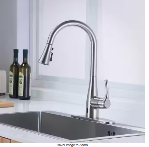 Glacier Bay Marcie Single-Handle Integrated Pull Down Touchless Kitchen Faucet in Stainless Steel
