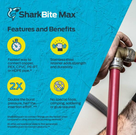 Max 1/2 in. Push-to-Connect x 1/2 in. Push-to-Connect x 1/4 in. Compression Chrome-Plated Brass Service Stop Tee