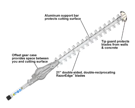 ECHO 21 in. Mid-Reach Hedge Trimmer Attachment for ECHO Gas or Battery Pro Attachment Series