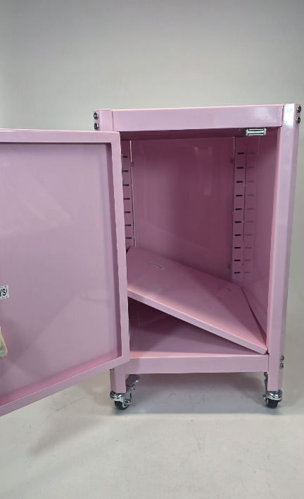 Dorm Metal Rolling Locker Storage Cabinet with Lock, Pink - Room Essentials