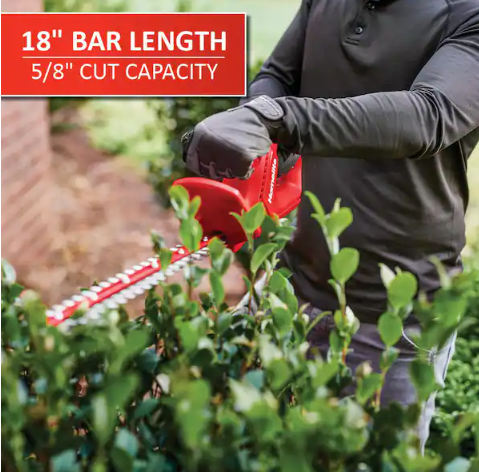 HOMHT20 12V Lithium 18 in. Cordless Hedge Trimmer with Internal 2.5 Ah Battery and Charger