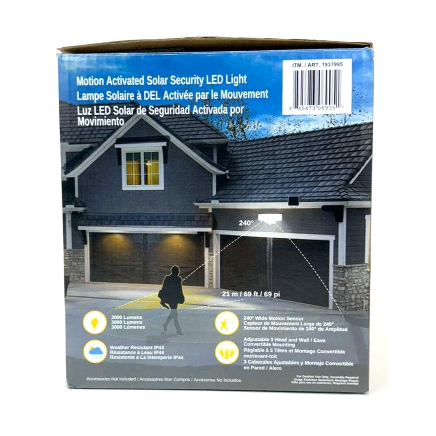 Lutec Motion Activated Solar Security Led Light 3000 Lumens
