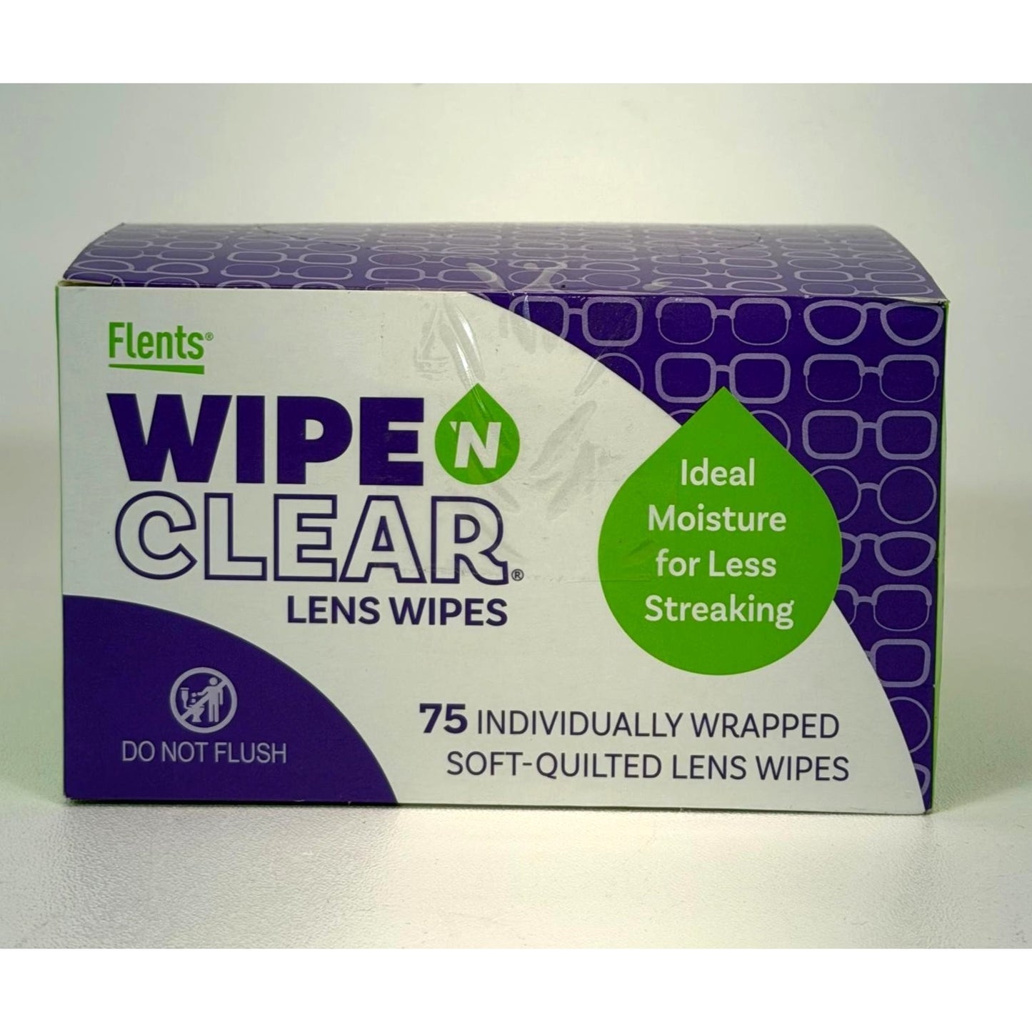 Flents WIPE'N Lens Wipes, Clear, 75 Count, Packaging may vary