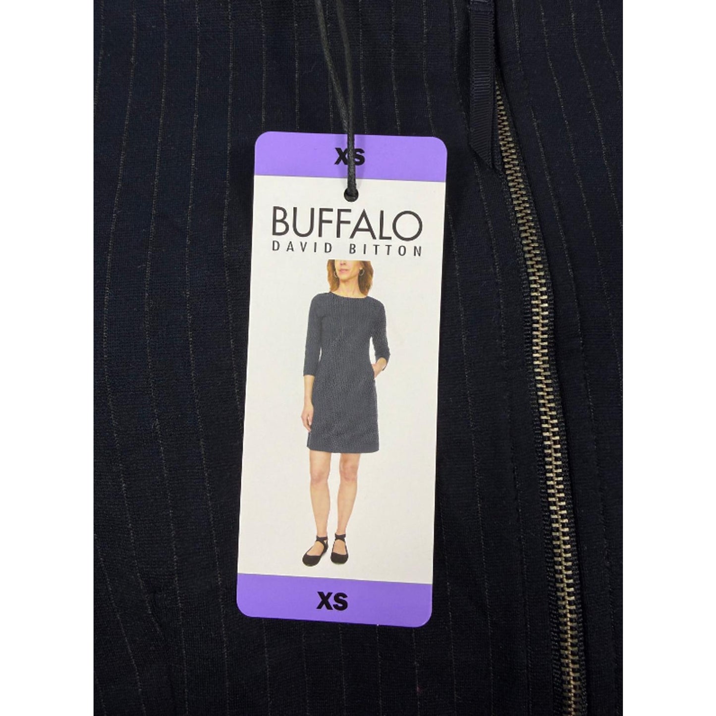 Buffalo David Bitton Luxe Ponte Dress Navy Stripe - XS