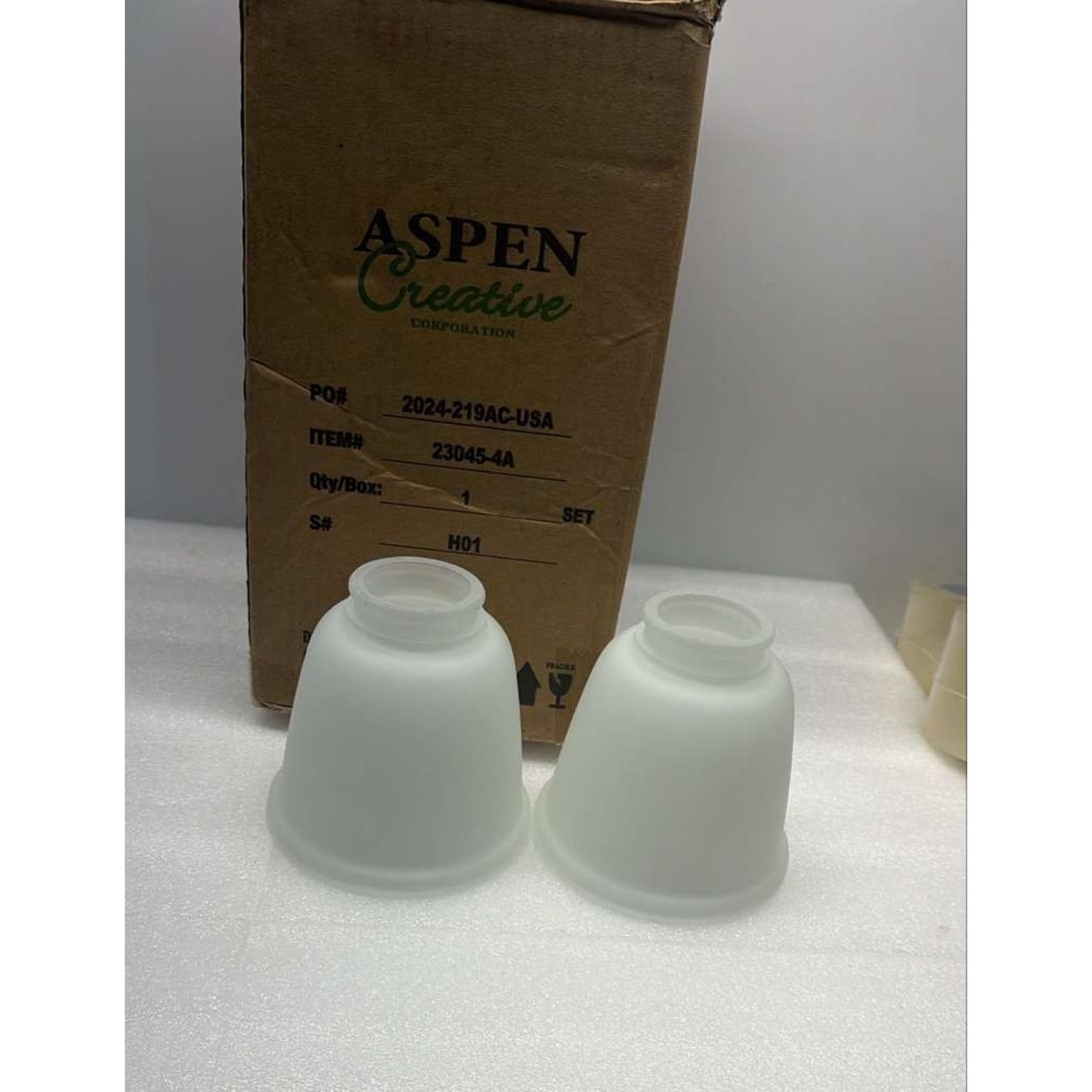 Aspen Creative 23045-4 Transitional Style Bell Shaped Frosted Replacement Gla...