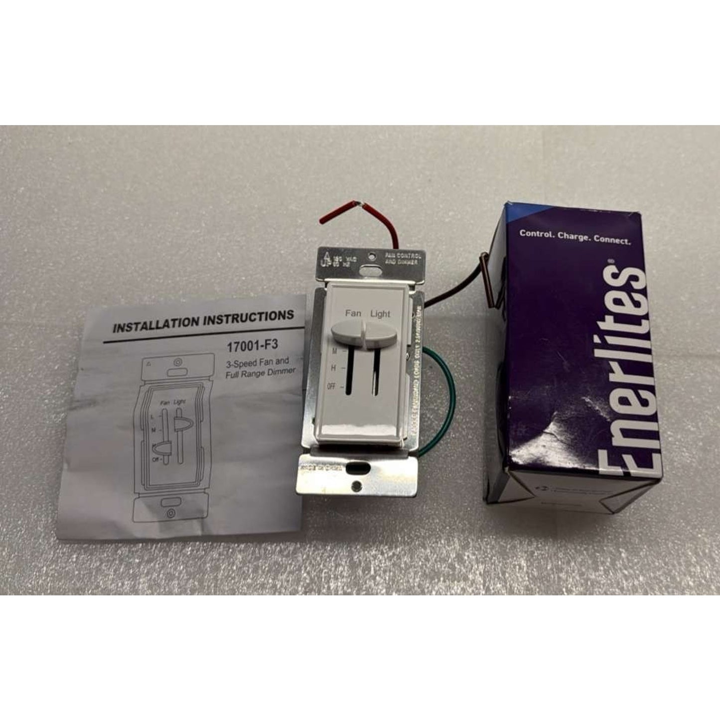 Enerlites White 3-Speed Fan Control 2.5A 120V Single-Pole (17000-F3)