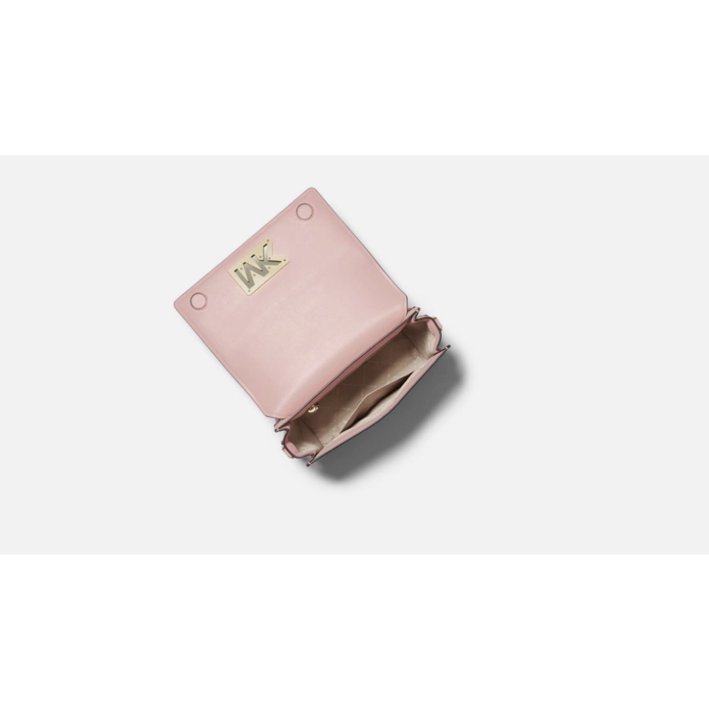 Michael Kors Mimi Medium Leather Messenger Crossbody (Powder Blush)