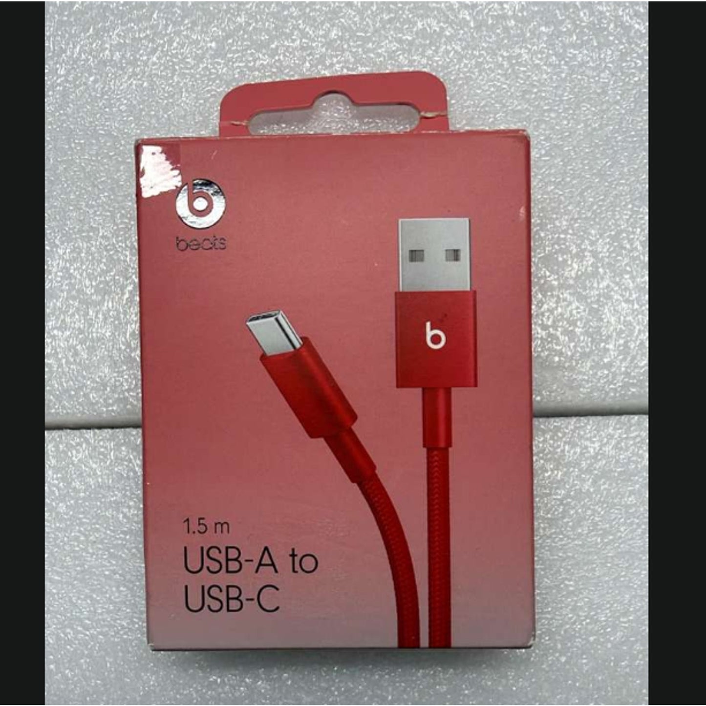 Beats - 5' USB-A to USB-C Woven Cable - Rapid Red