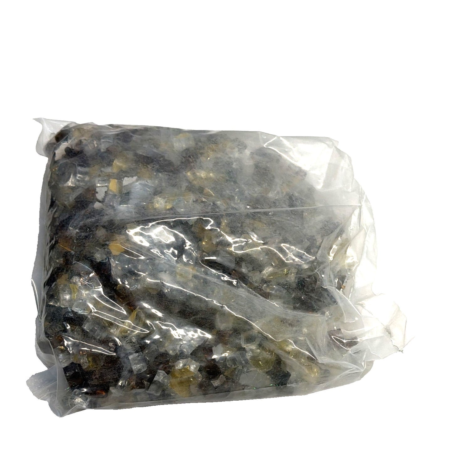 VEVOR 10 LBS Fire Glass 1/2-In Glass Rocks for Fire Pit Copper+clear+gold