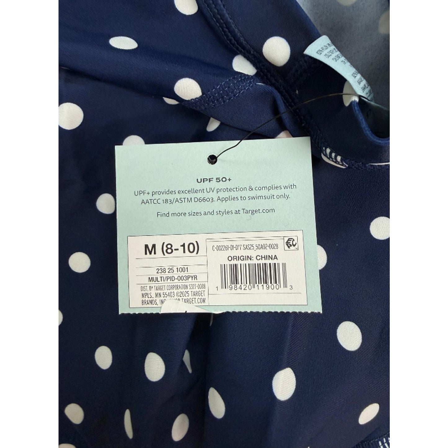 Women's Polka Dot Long Sleeve Rash Guard - Shade & Shore™ Navy Blue M