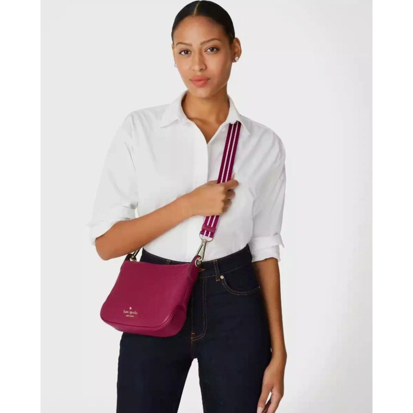 Kate Spade Rosie Crossbody Purple Leather WKR00630 Dark Raspberry NWT