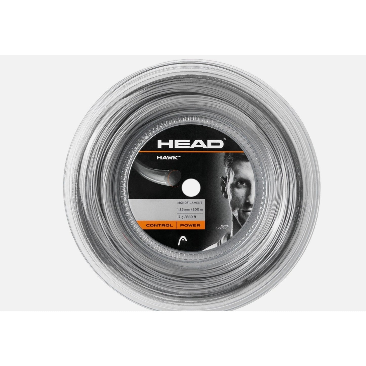 Head HAWK 17 1.25mm 660ft 200m Reel (Black) Tennis Racket String